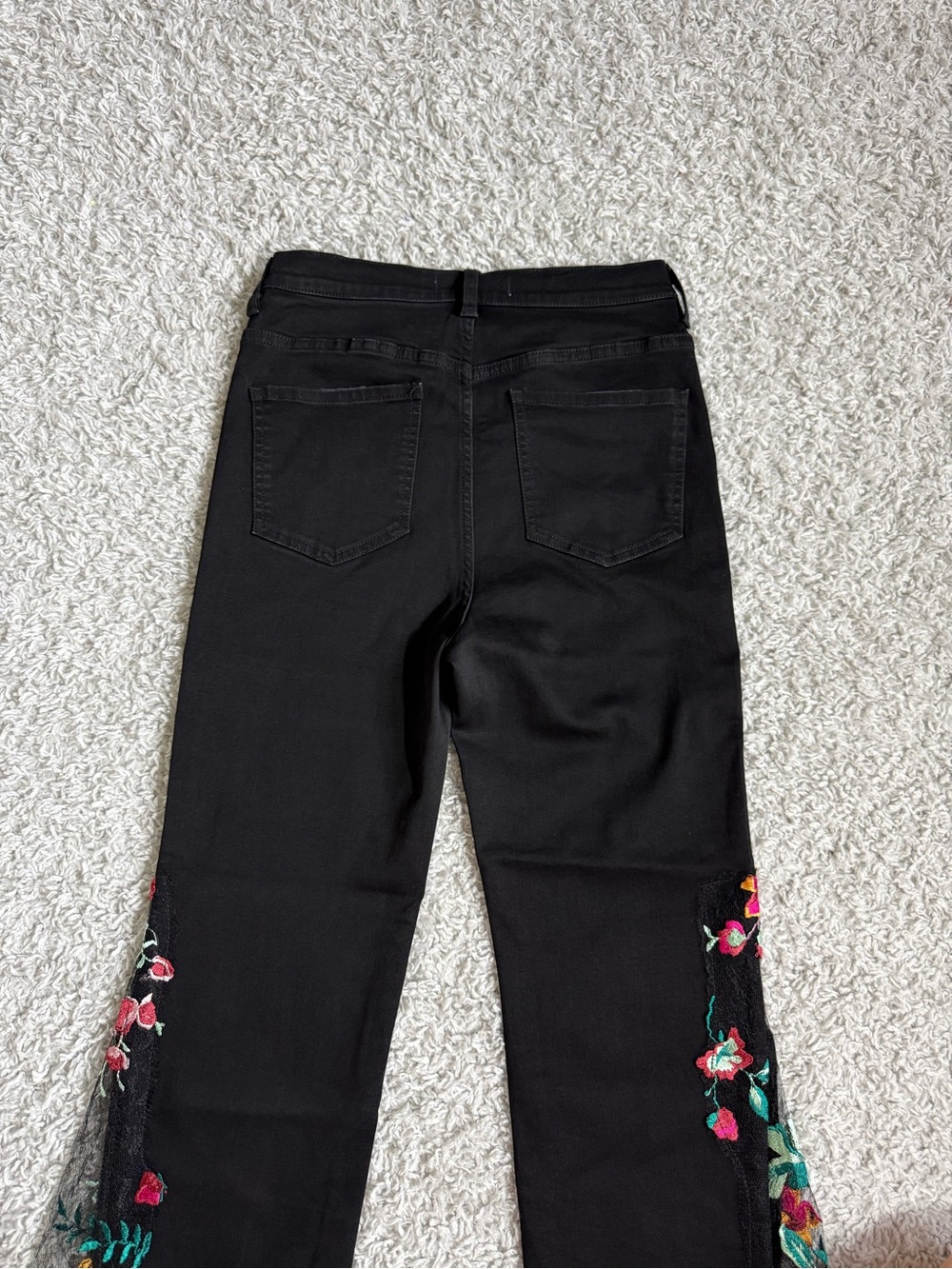 Free People high rise embroidered lace flare jeans Sz 28 - Picture 10 of 10